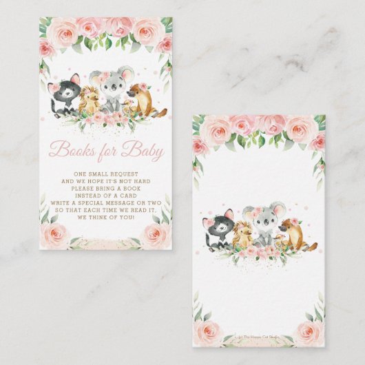 オーストラリア動物ピンクフローラブックベビー エンクロージャーカード (正面/裏面)