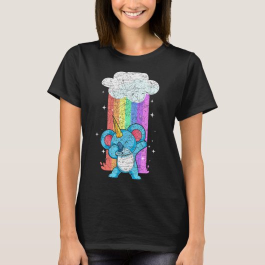 オーストラリア動物レインボーコアラコーンダビングコアラU Tシャツ (正面)