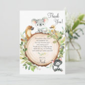 オーストラリア動物可愛いコアラ1歳のパーティー サンキューカード (スタンド正面)