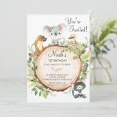 オーストラリア動物可愛いコアラ1歳のパーティー 招待状 (スタンド正面)