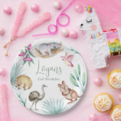 オーストラリア動物園動物誕生日 ペーパープレート (パーティー)