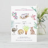 オーストラリア動物園動物誕生日 招待状 (スタンド正面)