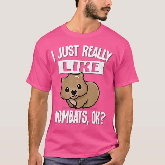 オーストラリア動物愛好家ウォンバット Tシャツ (正面)