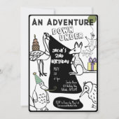 オーストラリア動物着色ページ子供の誕生日 招待状 (正面)