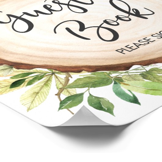 オーストラリア動物緑のシャワーゲストブックサイン ポスター (角)