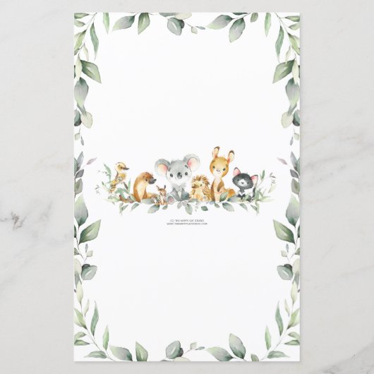 オーストラリア動物緑のベビー言葉スクランブル (裏面)