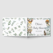 オーストラリア動物緑の中性ベビーシャワー ゲストブック (全面)