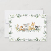 オーストラリア動物緑の新生児写真誕生 案内状 (裏面)