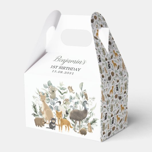 オーストラリア動物緑ユーカリ誕生日 フェイバーボックス (正面サイド)