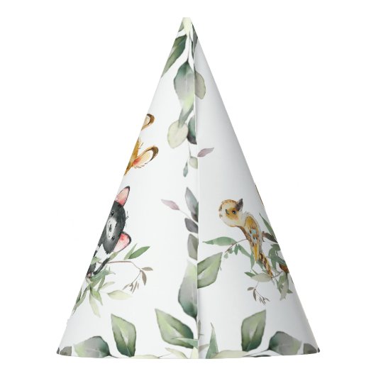 オーストラリア動物緑1stバースデーボーイガール パーティーハット (裏面)