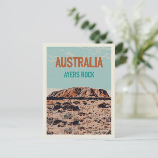 オーストラリア北部のウルル・エアーズロック ポストカード (スタンド正面)