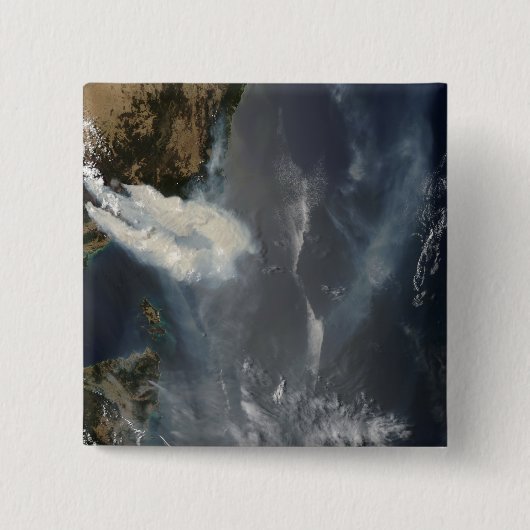 オーストラリア南東部の火災と煙 缶バッジ (正面)