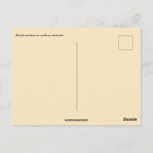 オーストラリア南部の岩層 ポストカード (裏面)