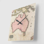 オーストラリア及び南西の太平洋 スクエア壁時計 (傾斜)