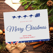 オーストラリア向けクリスマスカード カンガルーのそり シーズンカード
