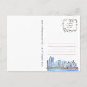 オーストラリア図解入りの、写真付きのの水彩地図 ポストカード (裏面)