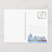 オーストラリア図解入りの、写真付きのの水彩地図 ポストカード (裏面)