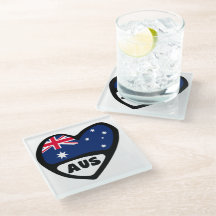 オーストラリア国コード国旗のハートAUS