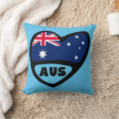 オーストラリア国コード国旗のハートAUS クッション (ブランケット)