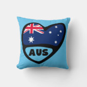 オーストラリア国コード国旗のハートAUS クッション (正面)
