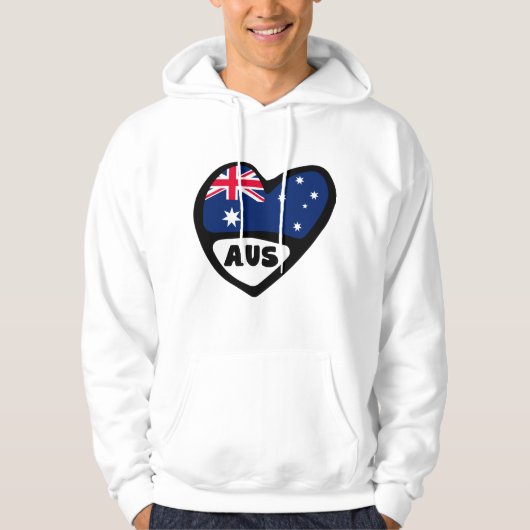 オーストラリア国コード国旗のハートAUS パーカ (正面)