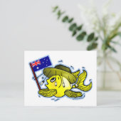 オーストラリア国旗おもしろい魚OZI魚 ポストカード (スタンド正面)