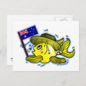 オーストラリア国旗おもしろい魚OZI魚 ポストカード (正面/裏面)