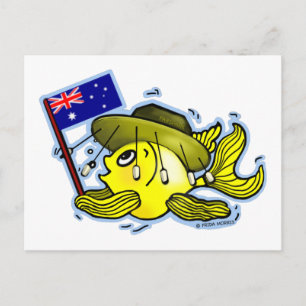 オーストラリア国旗おもしろい魚OZI魚 ポストカード