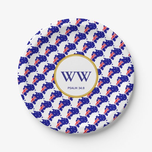 オーストラリア国旗お祝い誕生日伝統パーティー ペーパープレート (正面)