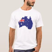 オーストラリア国旗と国土マップ Tシャツ (正面)
