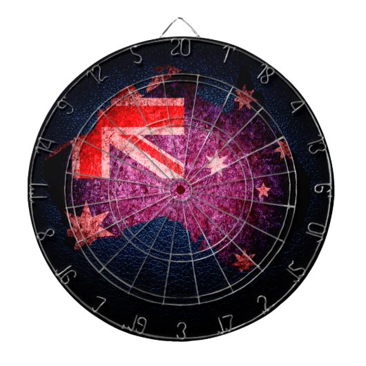 オーストラリア国旗と地図#3 ダーツボード (正面)