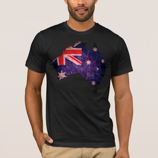 オーストラリア国旗と地図 Tシャツ (正面)