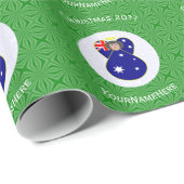 オーストラリア国旗のクリスマスエンジェルパーソナライズされた ラッピングペーパー (ロールコーナー)