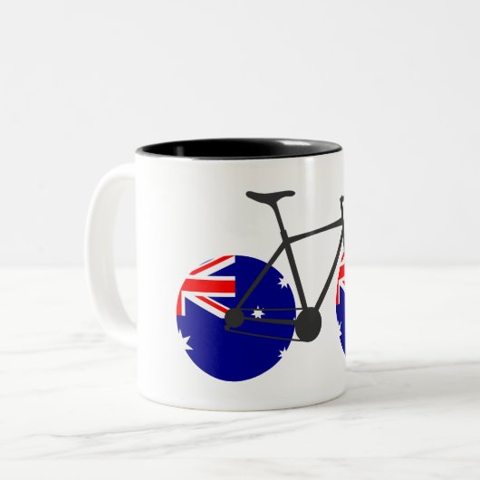 オーストラリア国旗のサイクリング ツートーンマグカップ (正面左)