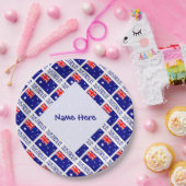 オーストラリア国旗のタイル張りブルーパーソナライズされた ペーパープレート (パーティー)