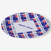 オーストラリア国旗のタイル張りブルーパーソナライズされた ペーパープレート (アングル)