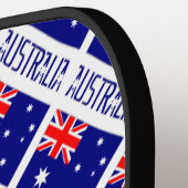 オーストラリア国旗のタイル貼りパーソナライズされた ピックルボールラケット (左詳細)