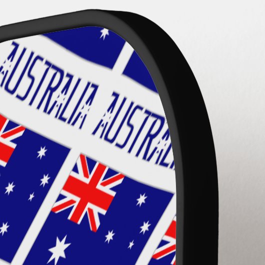 オーストラリア国旗のタイル貼りパーソナライズされた ピックルボールラケット (左詳細)
