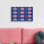 オーストラリア国旗のデザインサンダー_コーブブルー キャンバスプリント (インサイチュ (リビング))