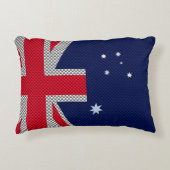 オーストラリア国旗のデザイン炭素繊維クロムスタイル アクセントクッション (正面)