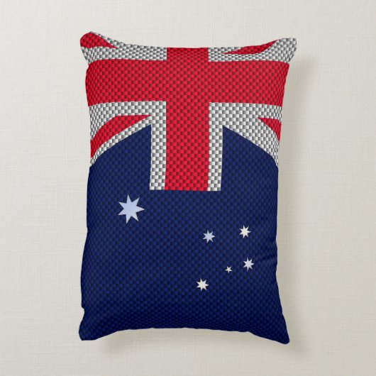 オーストラリア国旗のデザイン炭素繊維クロムスタイル アクセントクッション (裏面(縦))