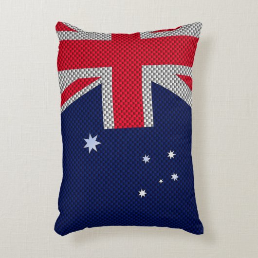 オーストラリア国旗のデザイン炭素繊維クロムスタイル アクセントクッション (正面(垂直))