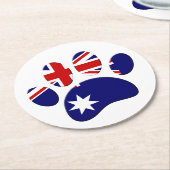 オーストラリア国旗のドッグポープリント ラウンドペーパーコースター (アングル)