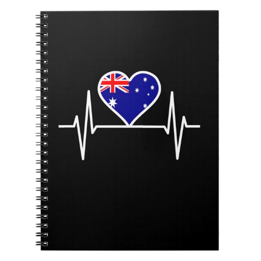 オーストラリア国旗のハートビート ノートブック (正面)