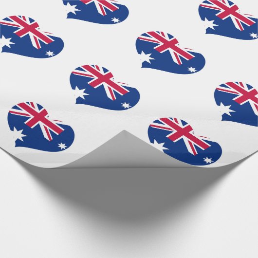 オーストラリア国旗のハート切り出し包装紙 ラッピングペーパー (角)
