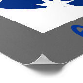 オーストラリア国旗のハート切り出し縁どプリント ポスター (角)