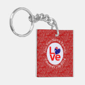 オーストラリア国旗のハート赤の愛 キーホルダー (正面左)