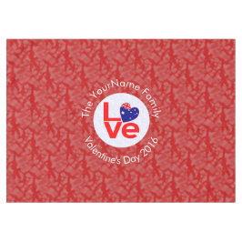 オーストラリア国旗のハート赤の愛 テーブルクロス