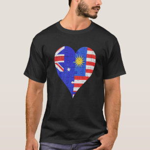 オーストラリア国旗のハート Tシャツ