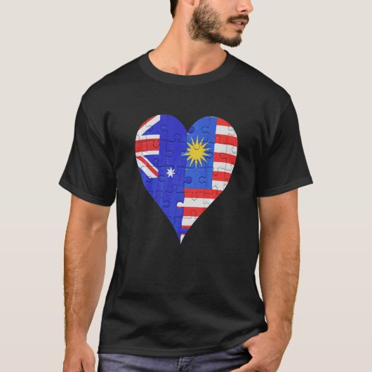 オーストラリア国旗のハート Tシャツ (正面)